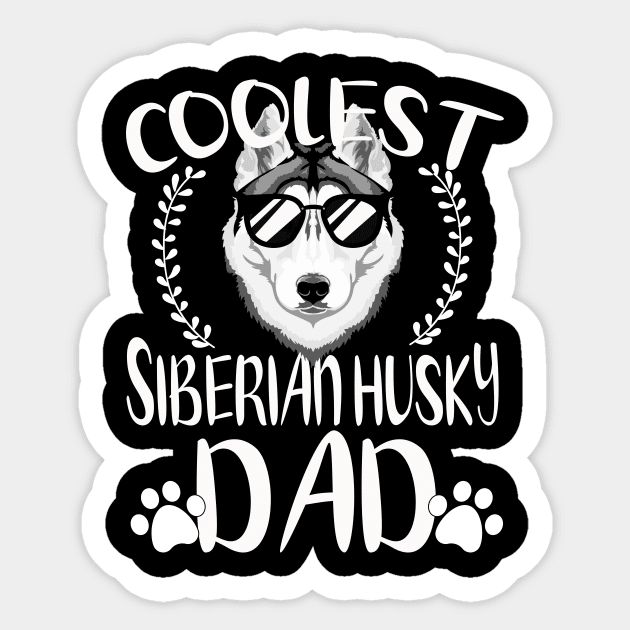 Glasses Coolest Siberian Husky Dog Dad Sticker by mlleradrian